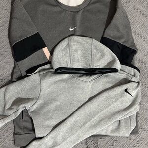 Nike Two-Tone Gray and Black Hoodie Set